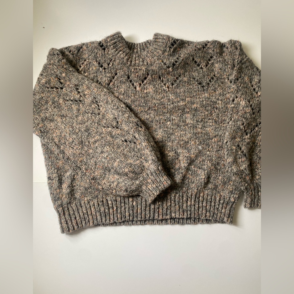 Madewell pointelle bubble sleeve pullover L - Picture 8 of 8